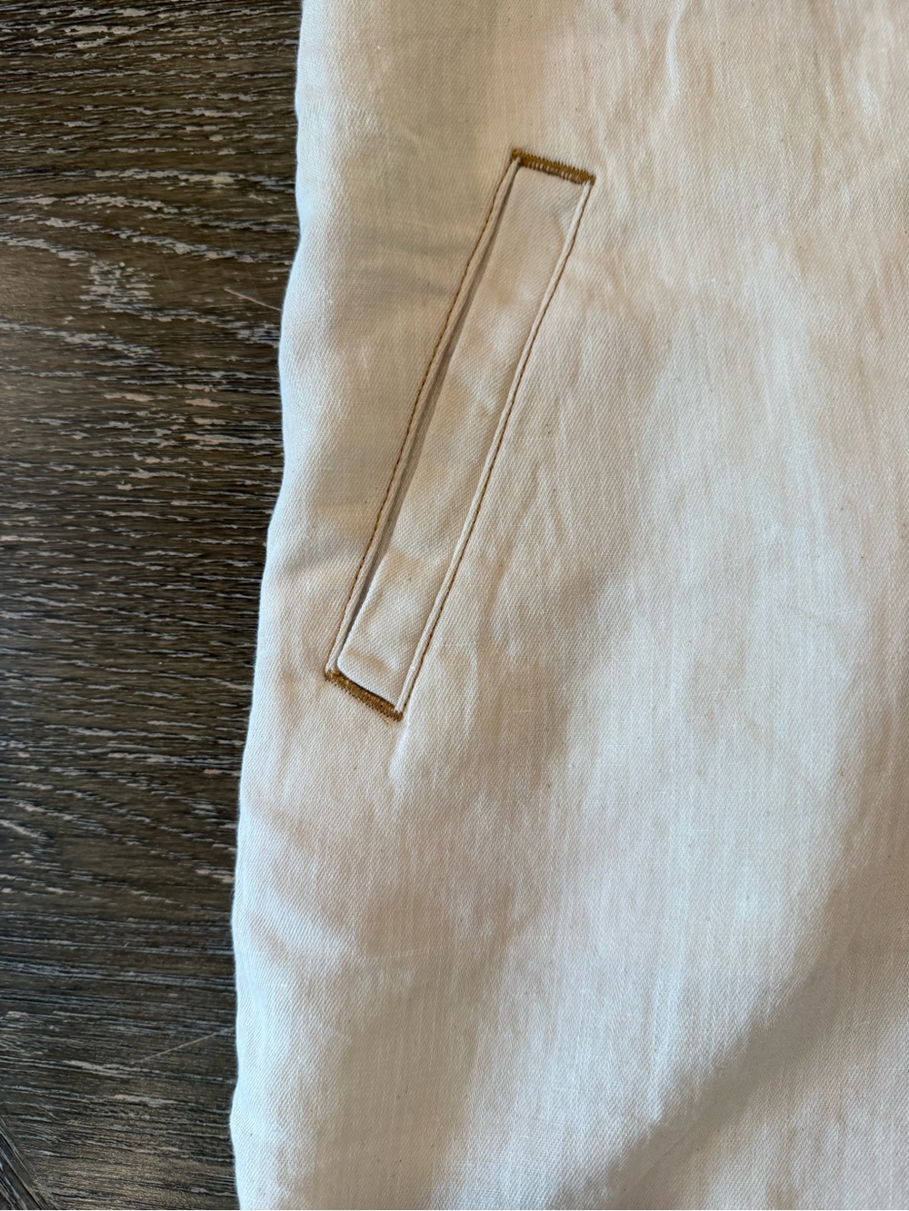 Faherty Light Beige Button-Front Mini Dress - Picture 5 of 6